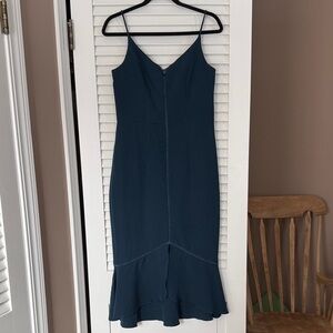 Lumiér by Bariano Blue Sleeveless Mermaid Midi Dress Size M Cocktail
